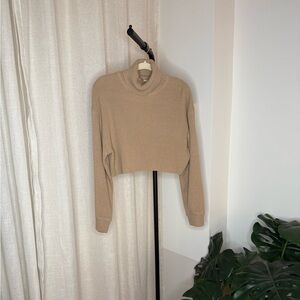 Cropped Turtle Neck in Caramel - Size M
